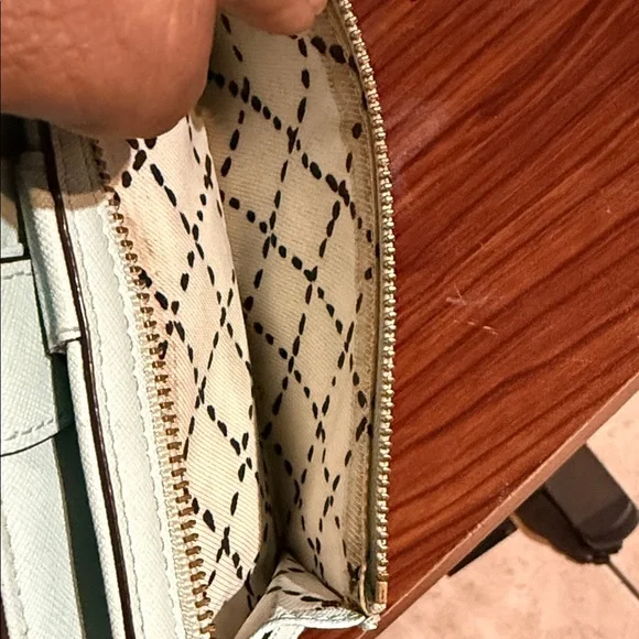kate spade Mint Green Saffiano Wallet with Gold Logo - Picture 7 of 7